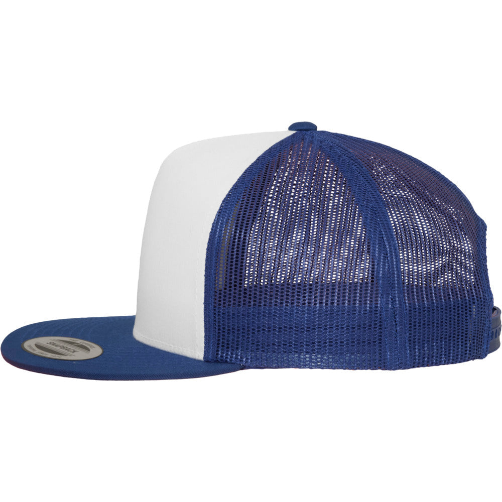 Yupoong - Flat Visor Trucker Cap - Royal/White - capstore.dk