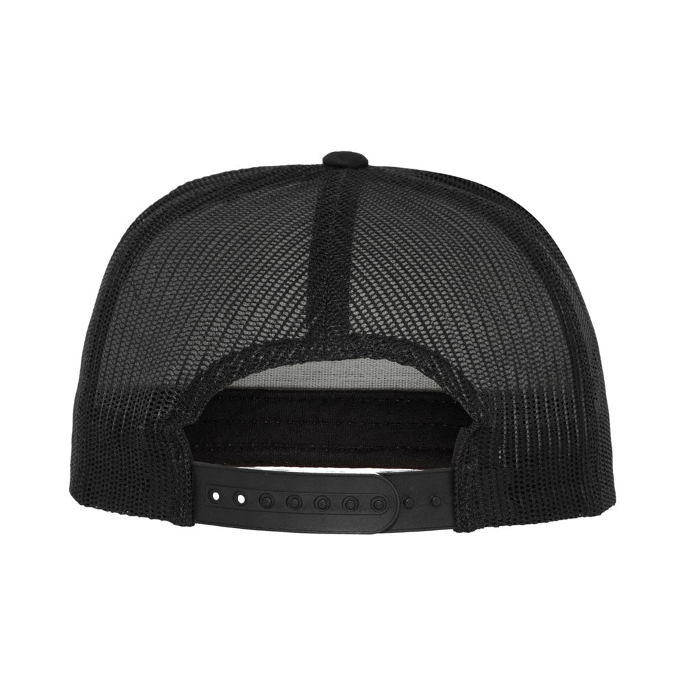 Yupoong - Flat Visor Trucker Cap - Black - capstore.dk