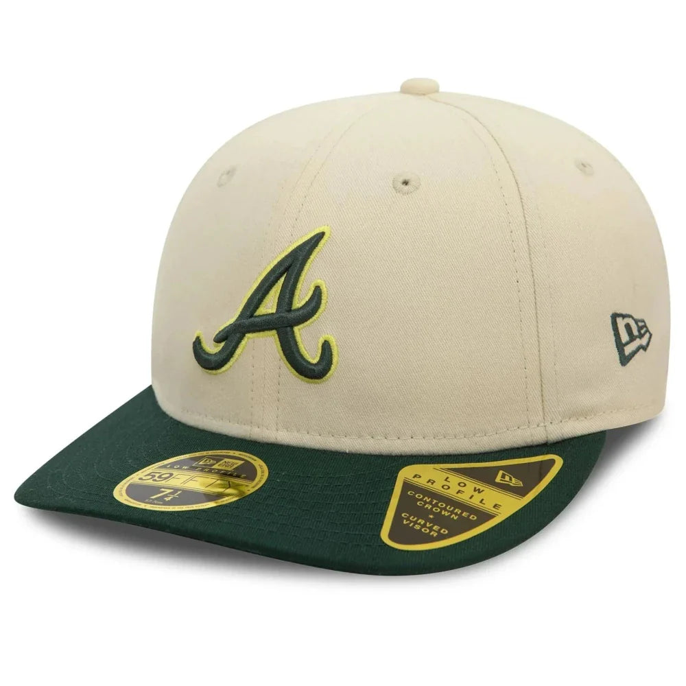 New Era - 59Fifty Fitted Braves Side Patch Low Profile Cap - Green/Ivory