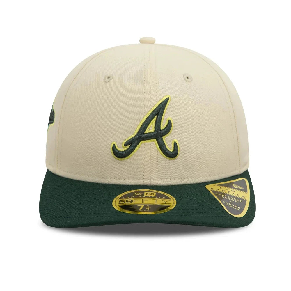 New Era - 59Fifty Fitted Braves Side Patch Low Profile Cap - Green/Ivory