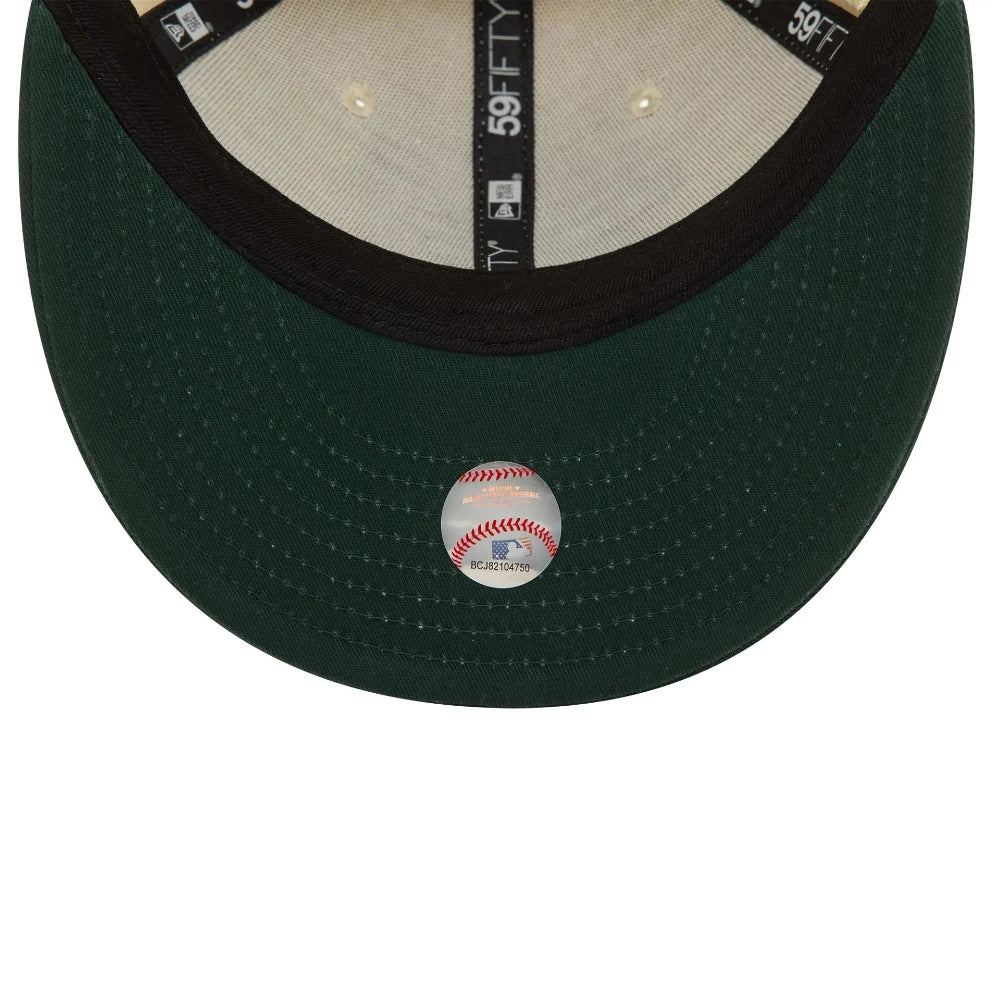 New Era - 59Fifty Fitted Braves Side Patch Low Profile Cap - Green/Ivory