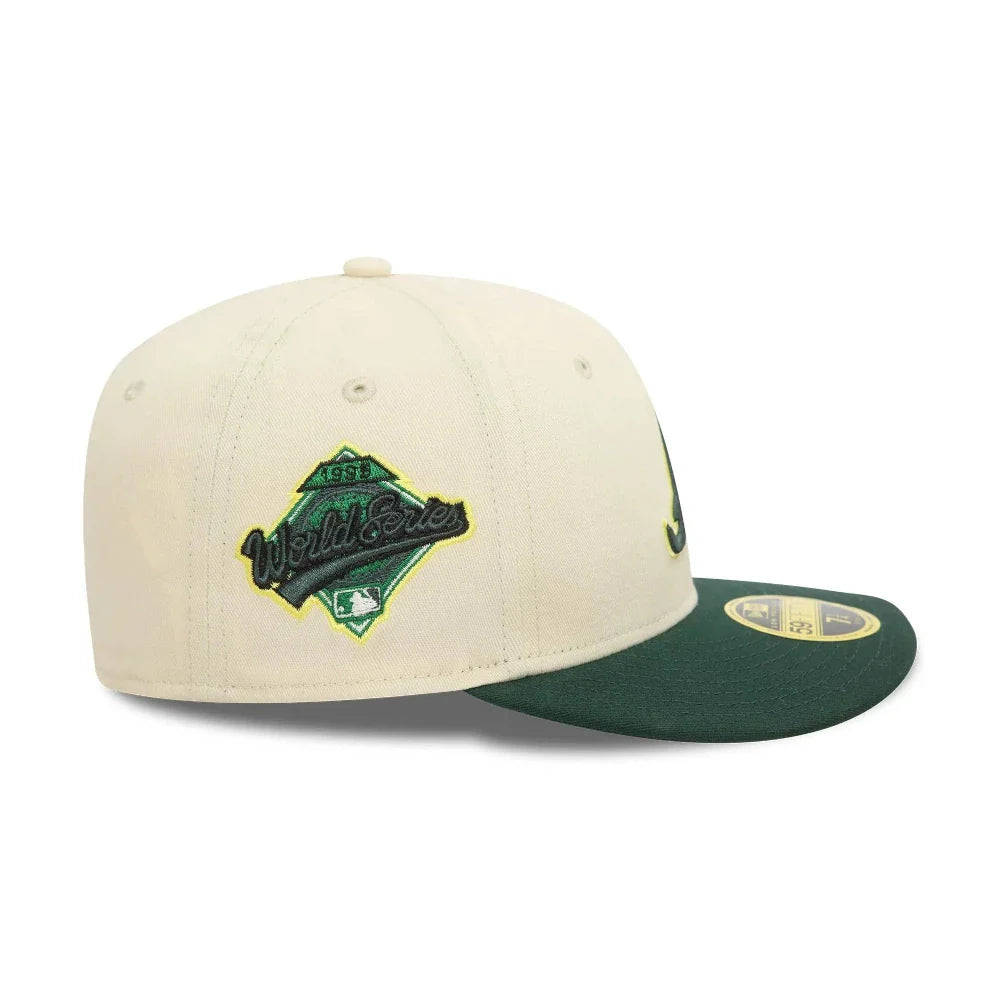 New Era - 59Fifty Fitted Braves Side Patch Low Profile Cap - Green/Ivory