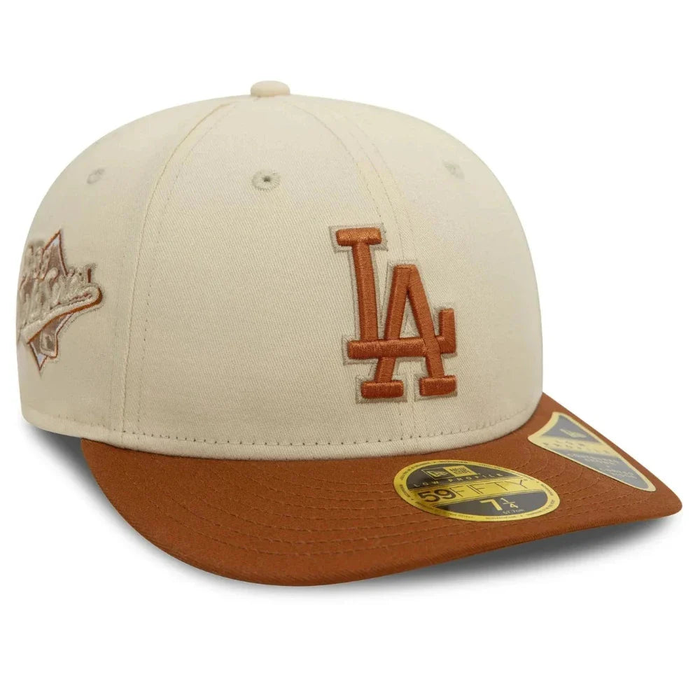 New Era - 59Fifty Fitted Dodgers Side Patch Low Profile Cap - Brown/Ivory