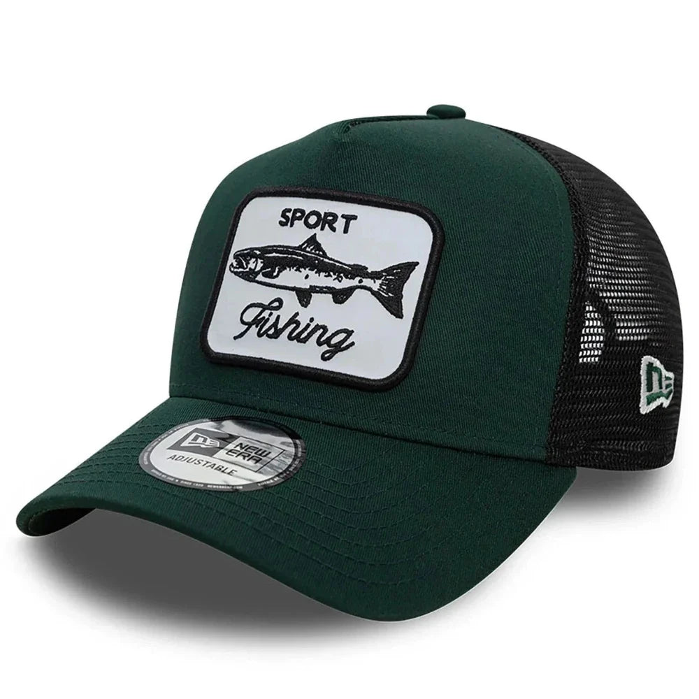 New Era - Sport Fishing Patch Trucker Cap - Green/Black