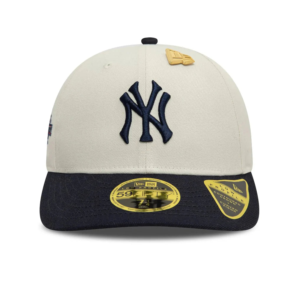 New Era - 59Fifty Fitted Yankees Side Patch Low Profile Cap - Navy/Ivory