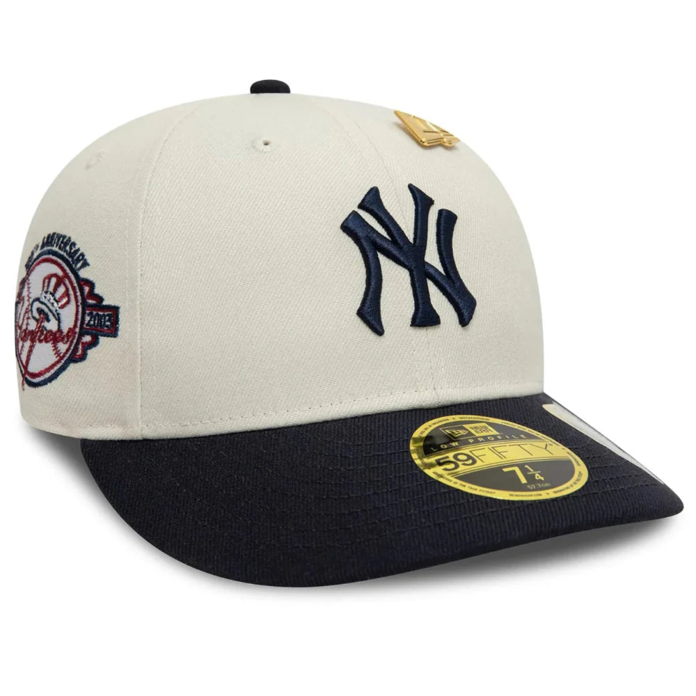 New Era - 59Fifty Fitted Yankees Side Patch Low Profile Cap - Navy/Ivory