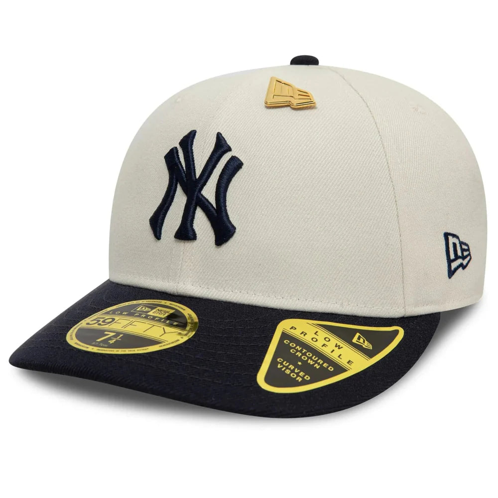 New Era - 59Fifty Fitted Yankees Side Patch Low Profile Cap - Navy/Ivory