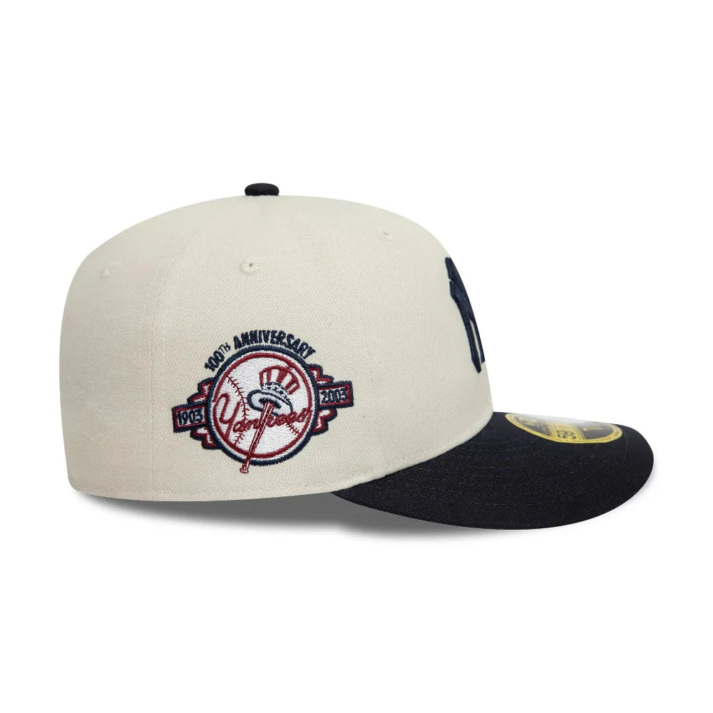 New Era - 59Fifty Fitted Yankees Side Patch Low Profile Cap - Navy/Ivory