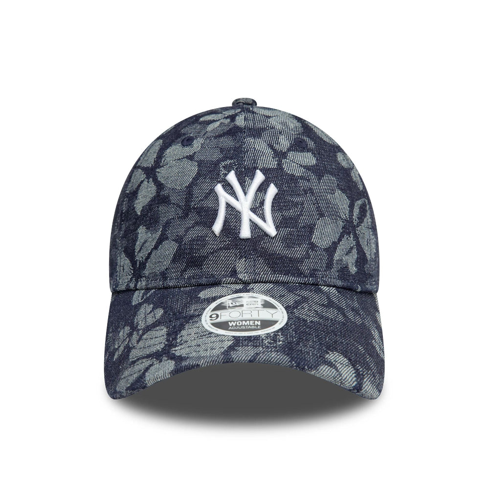 New Era - 9twenty Womens Floral Denim Yankees Cap - Navy
