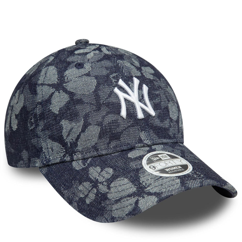 New Era - 9twenty Womens Floral Denim Yankees Cap - Navy