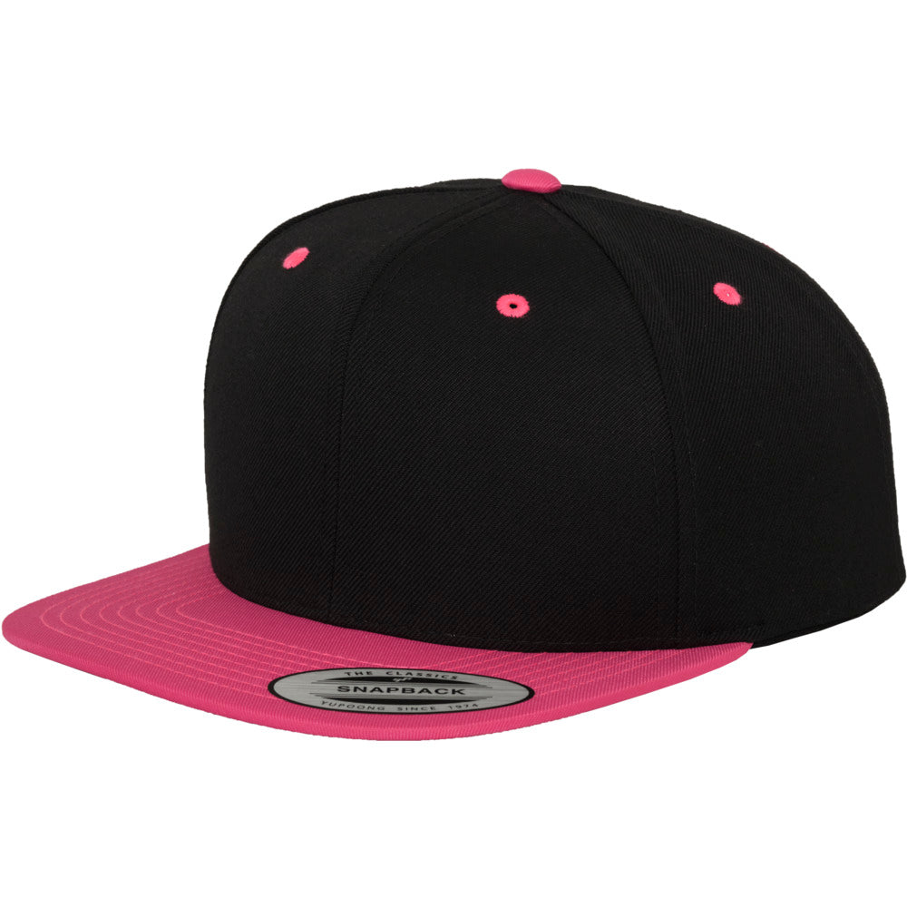 Yupoong - Snapback - Black/Neon Pink - capstore.dk