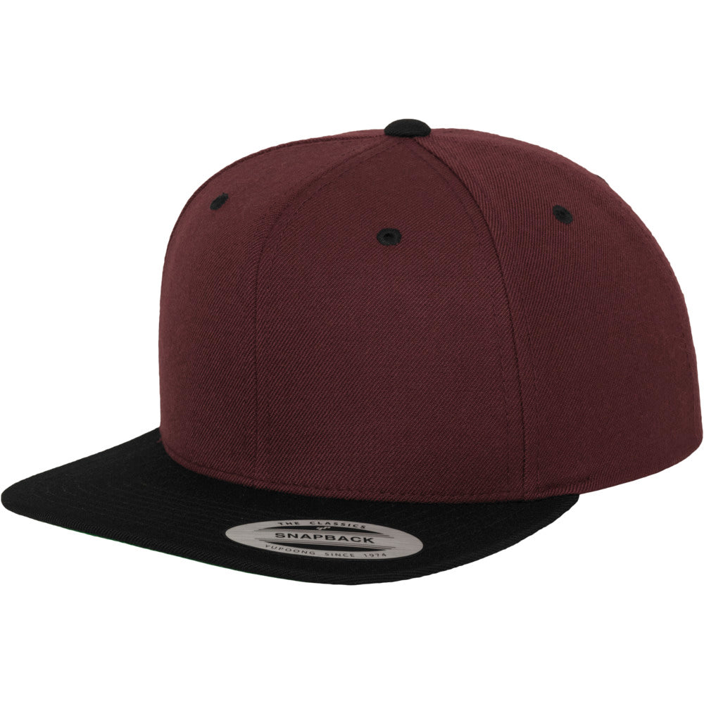 Yupoong - Snapback - Maroon/Black - capstore.dk