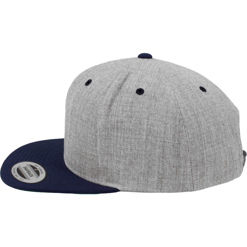 Yupoong - Snapback - Heather Grey/Navy - capstore.dk