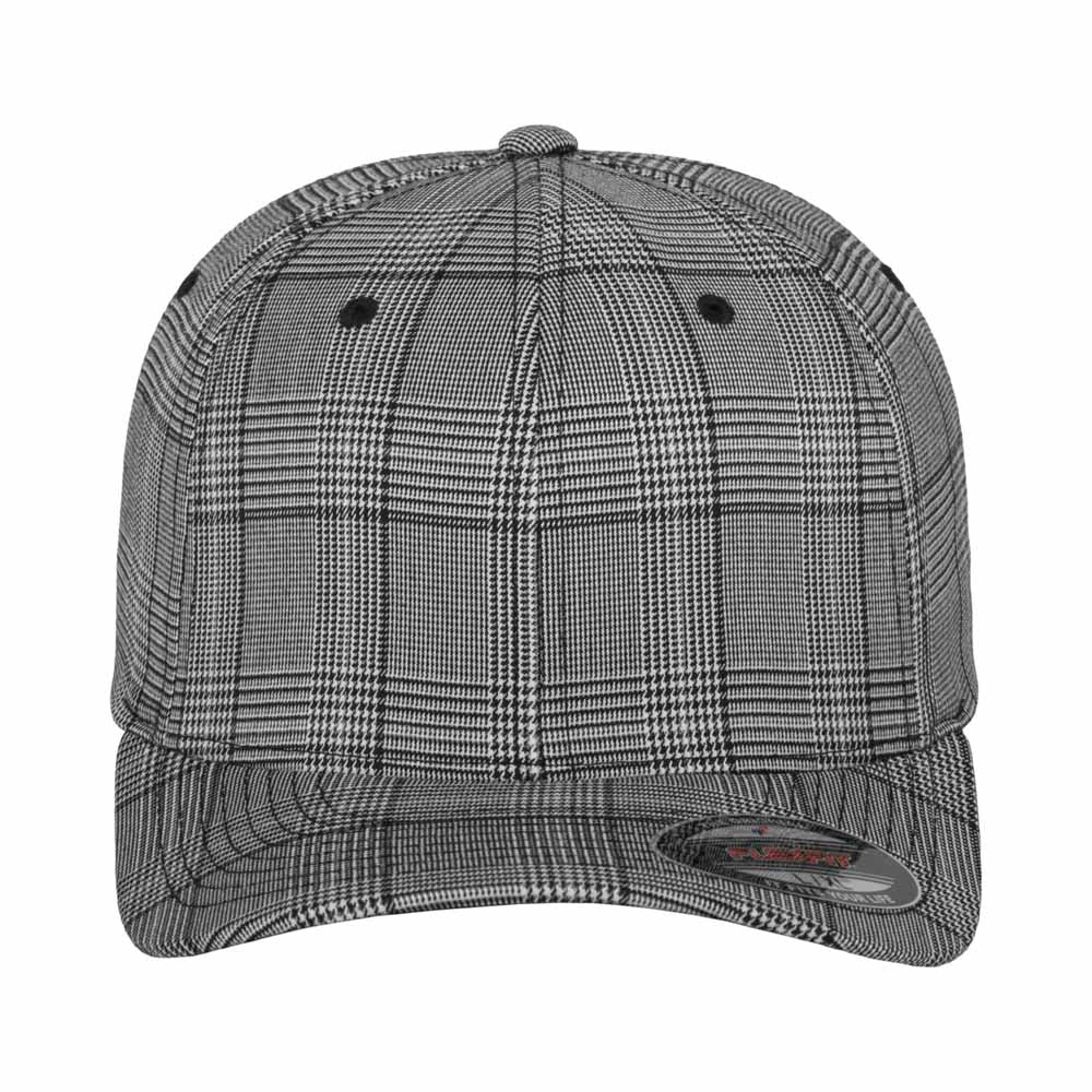 Flexfit - Baseball Cap - Black/White Glen Check - capstore.dk