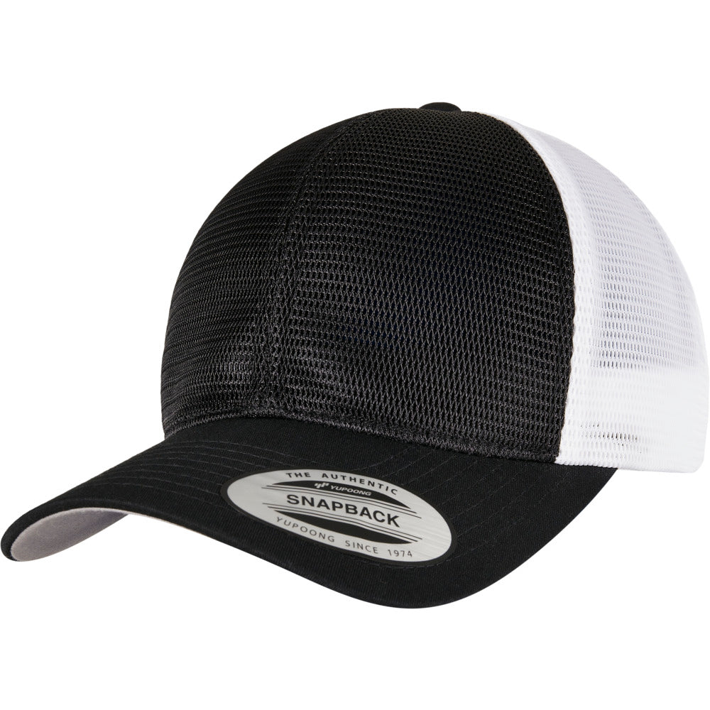 Yupoong - 360 Mesh Baseball Cap - Black/White - capstore.dk