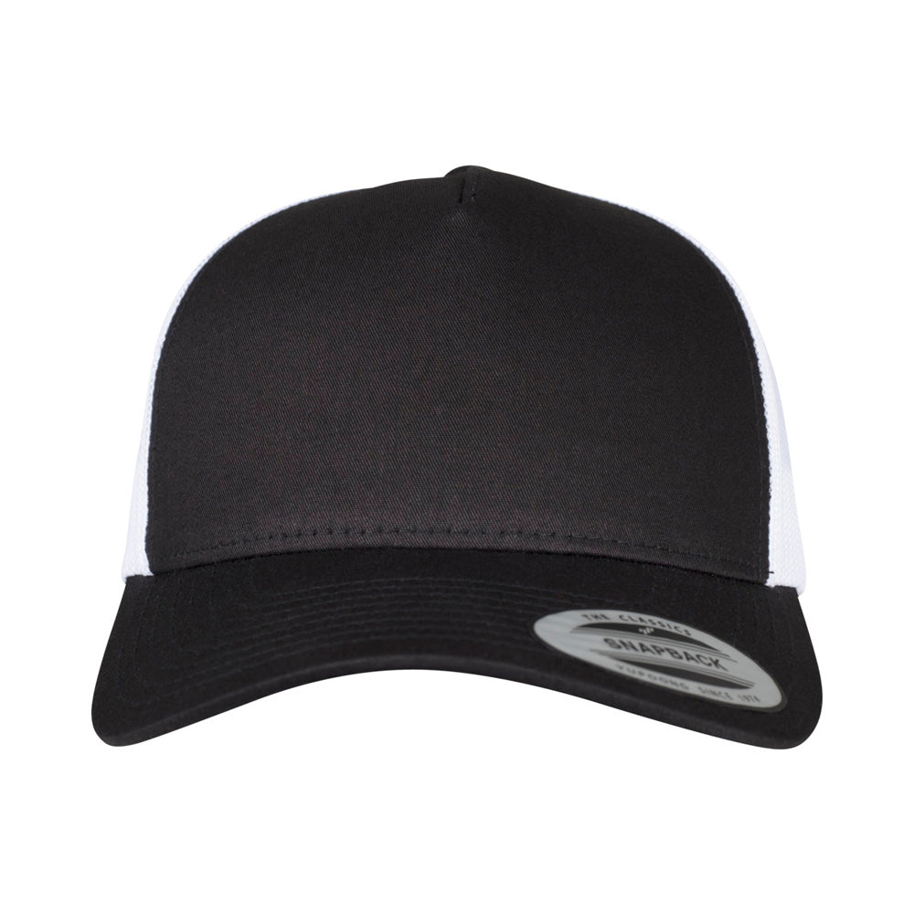 Yupoong - 5-Panel Trucker Cap - Black/White - capstore.dk