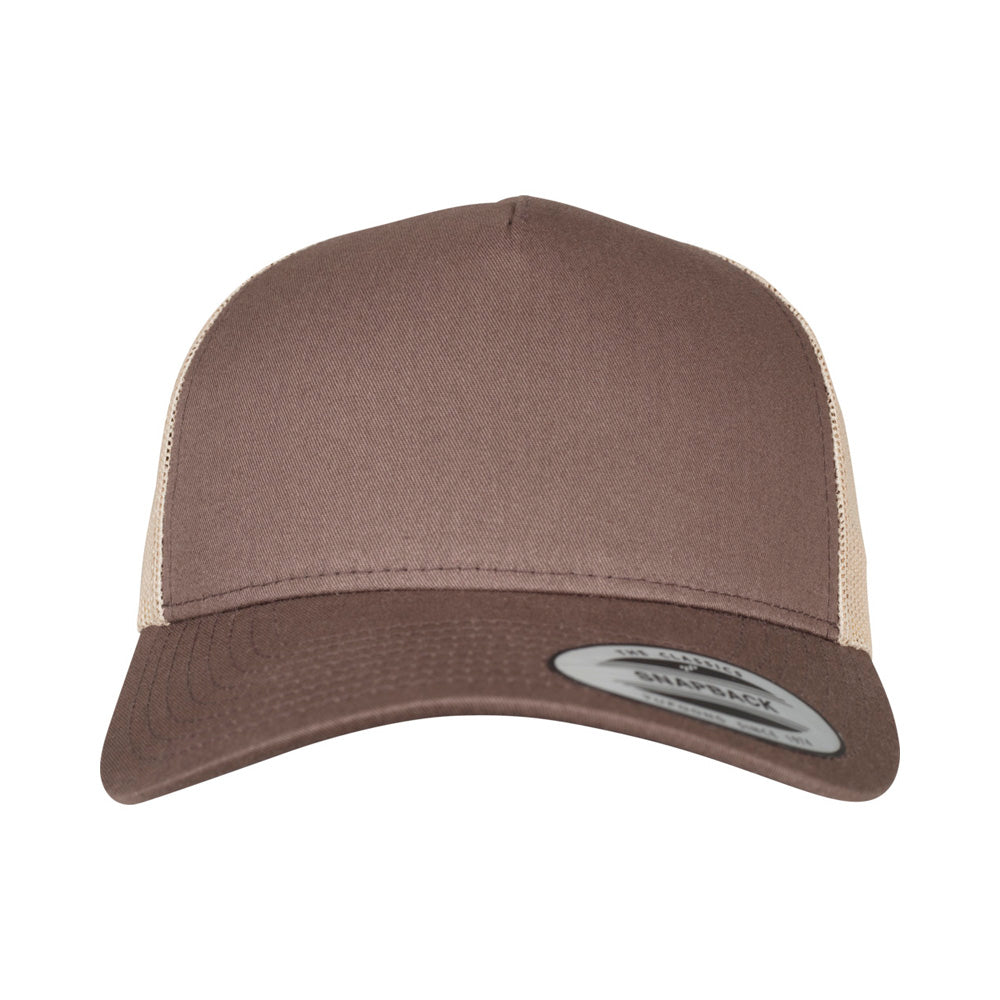 Yupoong - 5-Panel Trucker Cap - Brown/Khaki - capstore.dk