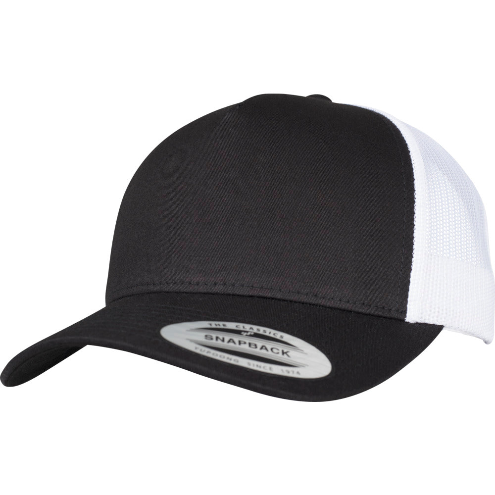 Yupoong - 5-Panel Trucker Cap - Black/White - capstore.dk