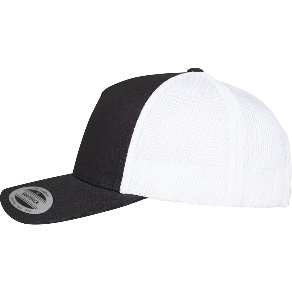 Yupoong - 5-Panel Trucker Cap - Black/White - capstore.dk