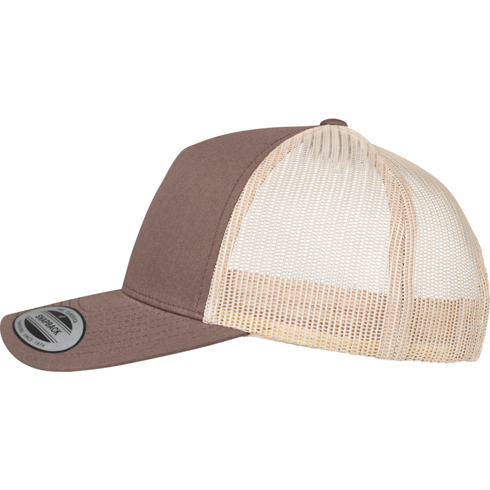 Yupoong - 5-Panel Trucker Cap - Brown/Khaki - capstore.dk