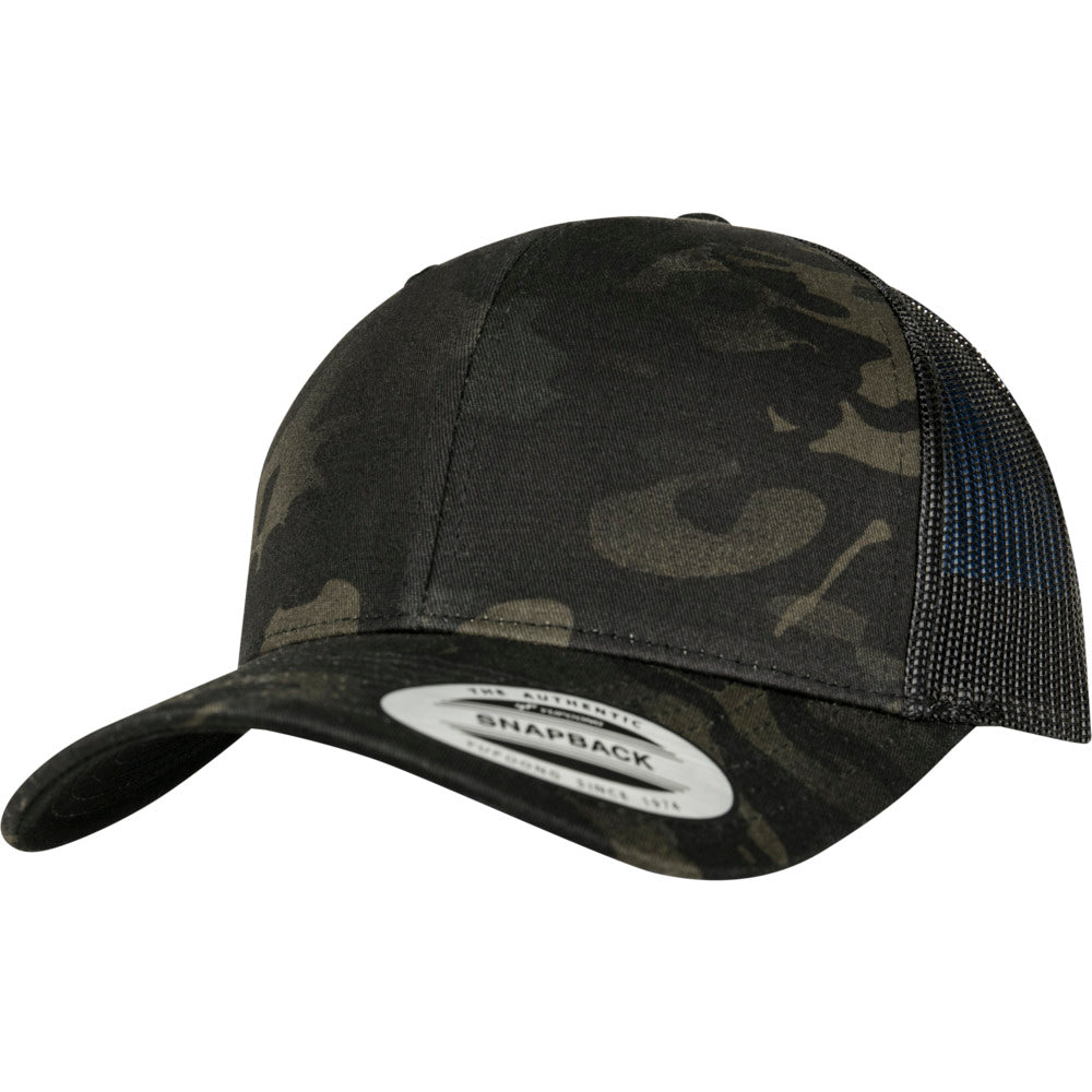 Yupoong - Multicam Trucker Cap - Black - capstore.dk