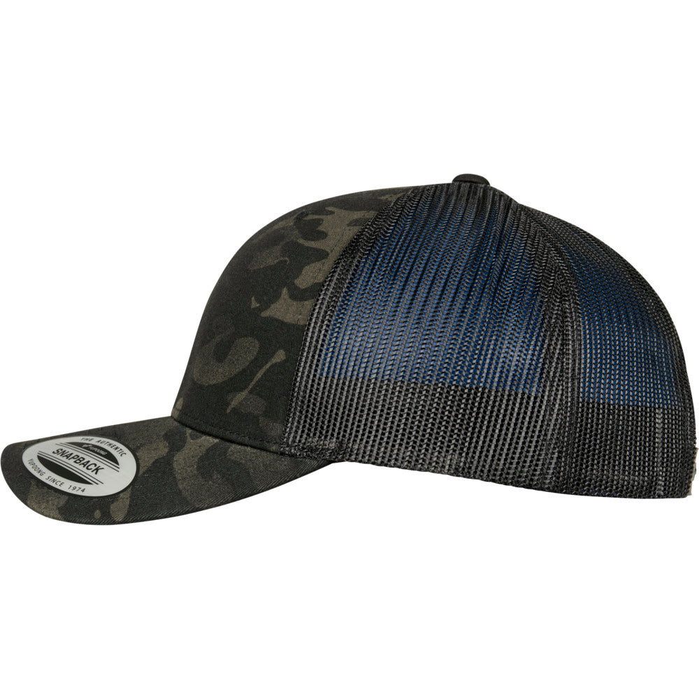 Yupoong - Multicam Trucker Cap - Black - capstore.dk