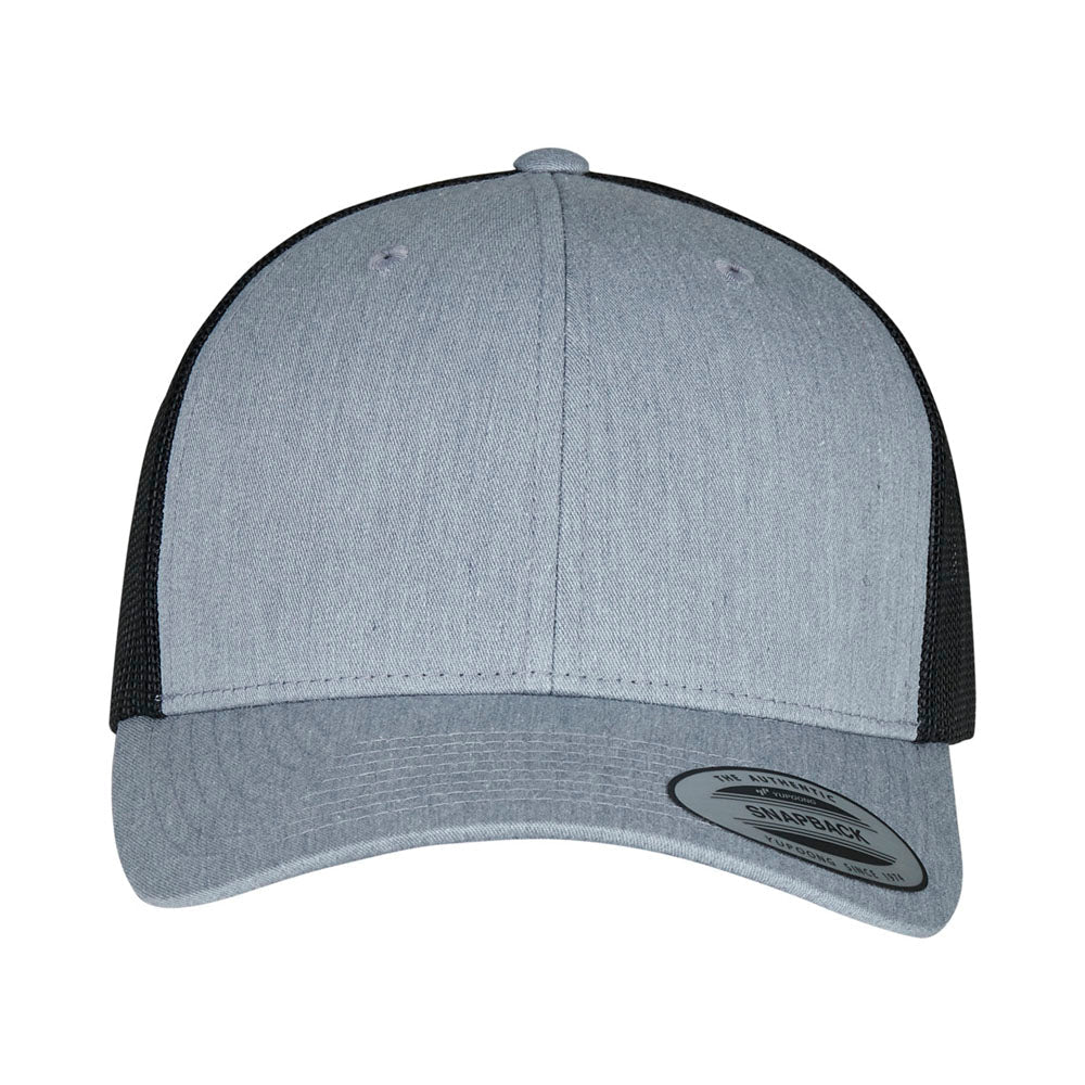 Yupoong - 6-Panel Trucker Cap - Heather Grey/Black - capstore.dk