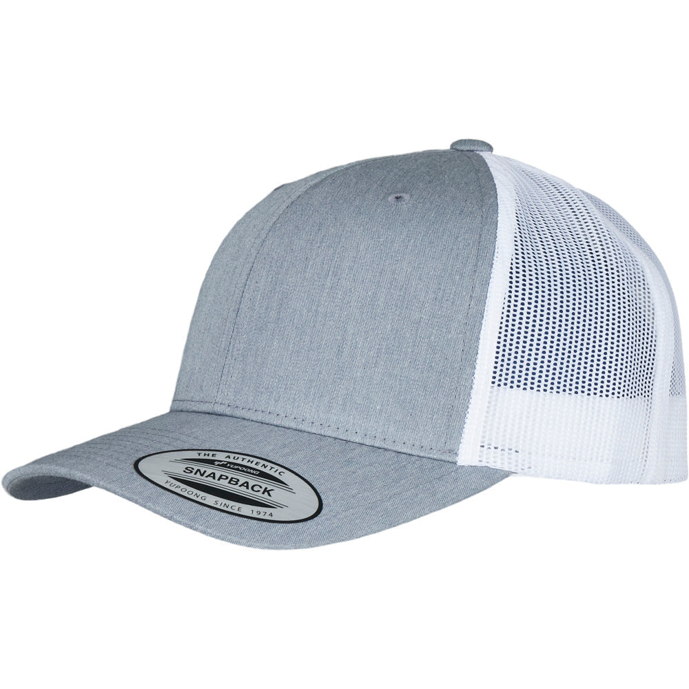 Yupoong - 6-Panel Trucker Cap - Heather Grey/White - capstore.dk