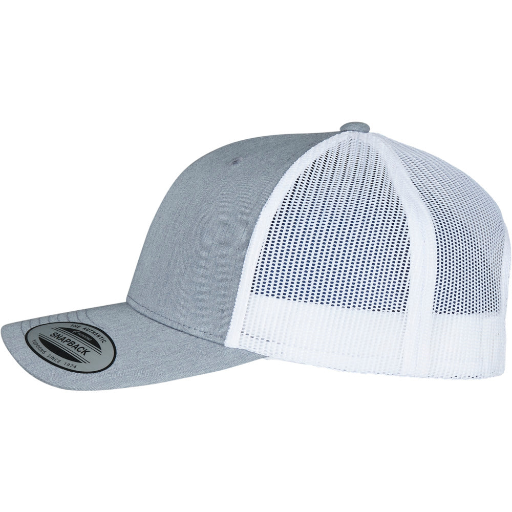 Yupoong - 6-Panel Trucker Cap - Heather Grey/White - capstore.dk