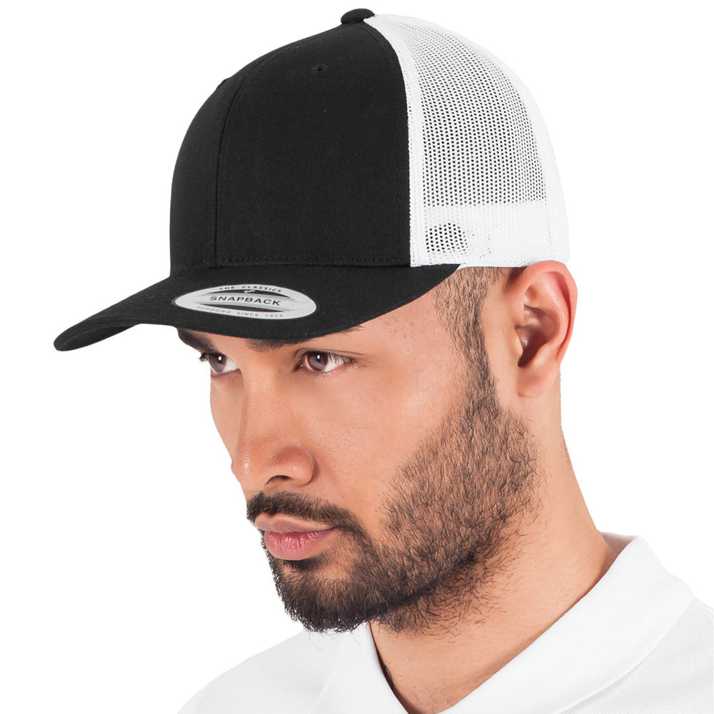 Yupoong - 6-Panel Trucker Cap - Black/White - capstore.dk