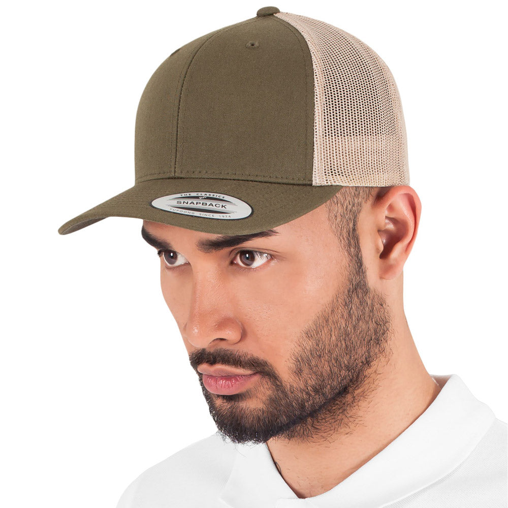 Yupoong - 6-Panel Trucker Cap - Moss Green/Khaki - capstore.dk