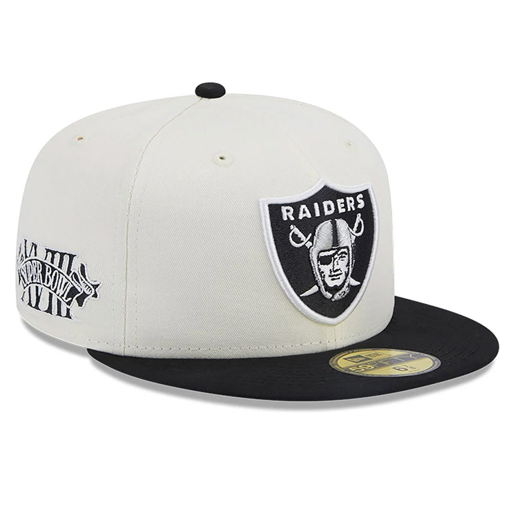 New Era - 59Fifty Fitted Side Patch Raiders Cap - Off White/Black