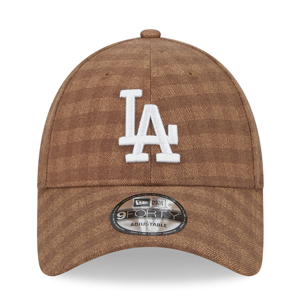 New Era - 9Forty Flannel Dodgers Cap - Camel/Black