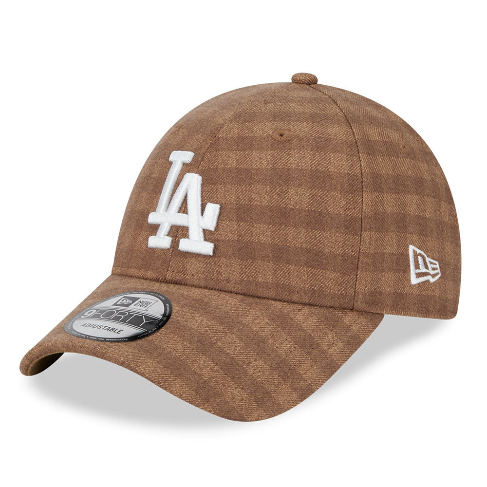 New Era - 9Forty Flannel Dodgers Cap - Camel/Black