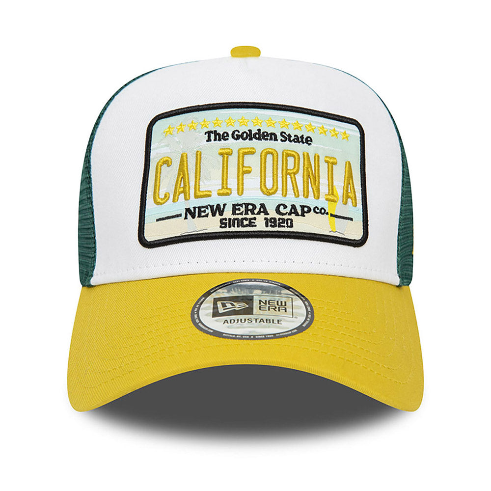 New Era - California Patch Trucker Cap - Green/White/Yellow