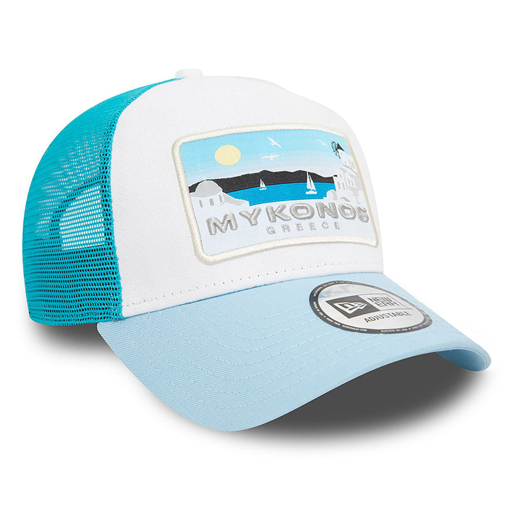 New Era - Mykonos Patch Trucker Cap - Electric Blue/White