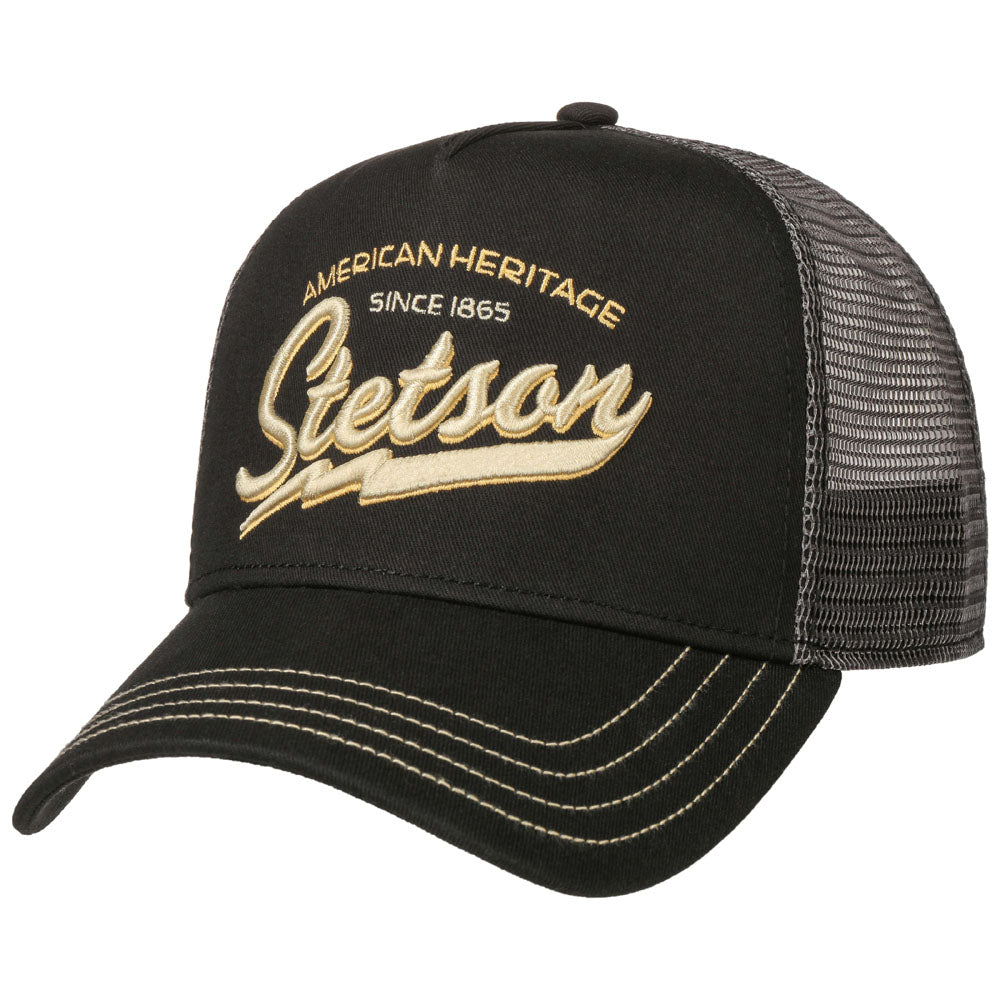 Stetson - American Heritage Classic Trucker Cap - Black - capstore.dk