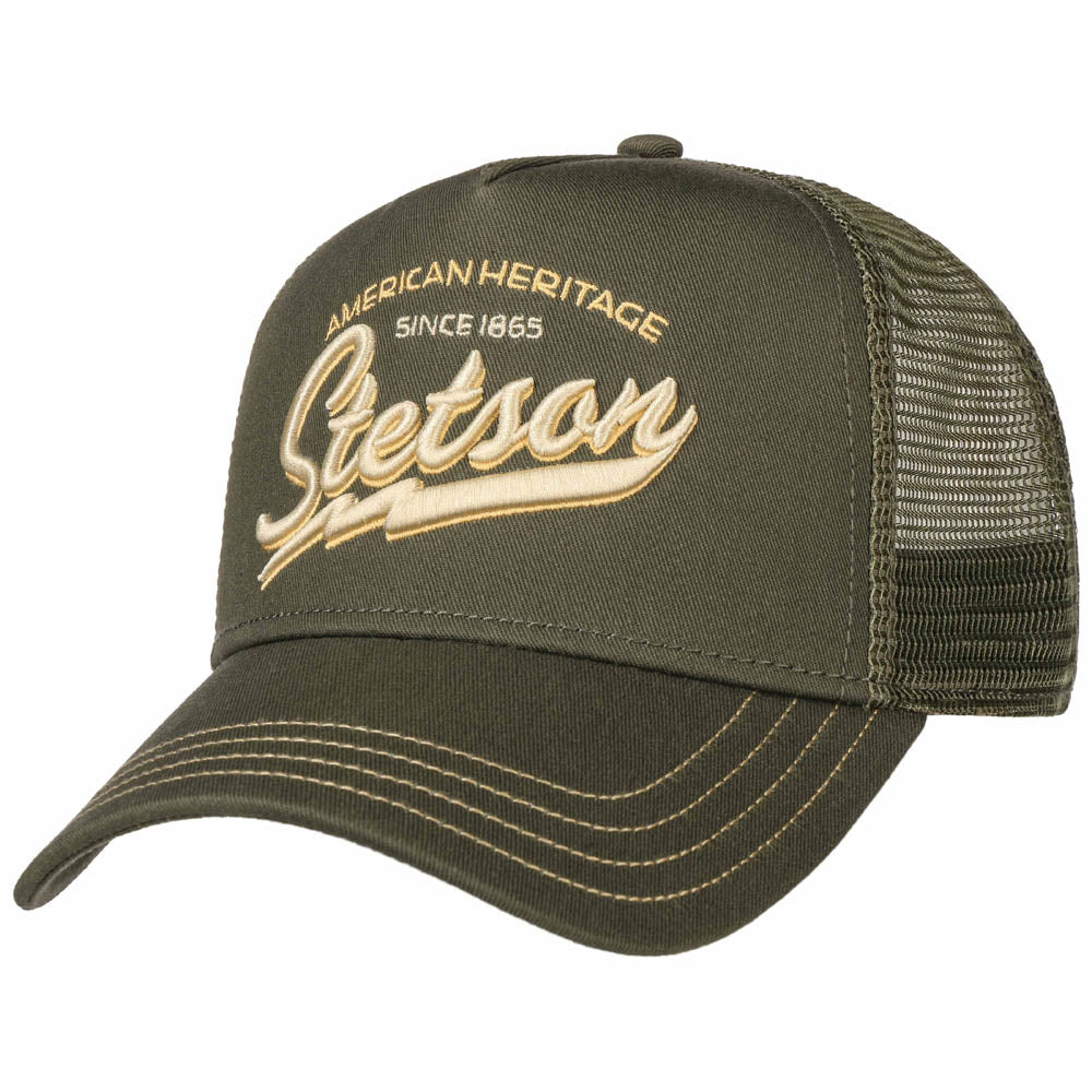 Stetson - American Heritage Classic Trucker Cap - Olive - capstore.dk