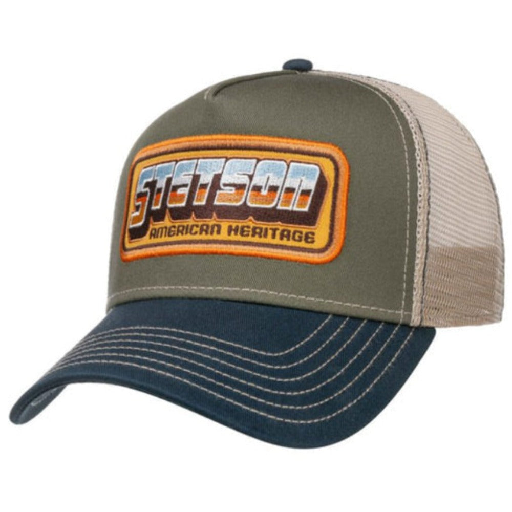 Stetson - American Heritage Trucker Cap - Olive/Navy - capstore.dk