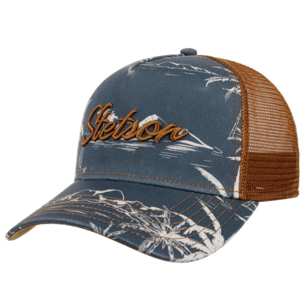 Stetson - Minimal Aloha Print Trucker Cap - Grey/Brown