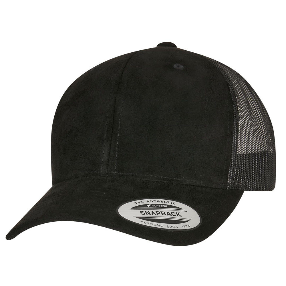 Yupoong - 6-Panel Suede Trucker Cap - Black