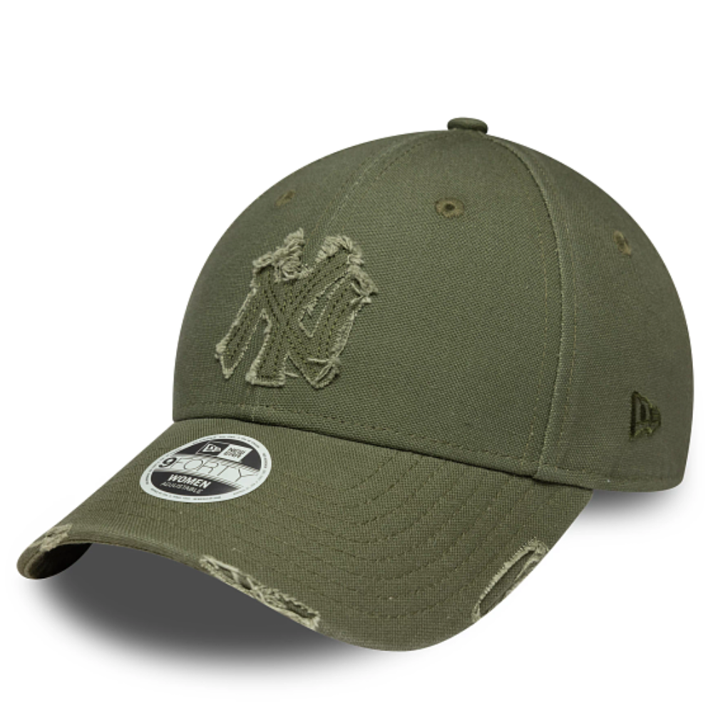 New Era - 9Forty Womens Distressed New York Yankees Cap - Olive